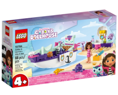 Конструктор Lego Корабль и спа Габби и МерКэта, 88 деталей, 10786