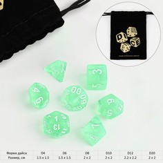 Набор кубиков для D&D (Dungeons and Dragons, ДнД), серия: D&D, "Сияние", 7 шт, светящиеся Время игры