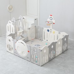 Большой детский игровой манеж, комплекс с качелями UNIX Kids SUPREME Space 200x240 Grey