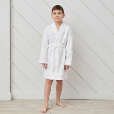 Крошка Я Халат вафельный детский Крошка Я Boho размер 32 (110-116 см) цвет белый, 100% хло