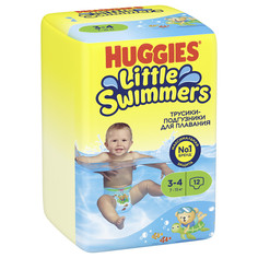 Подгузники-трусики Huggies Little Swimmers для плавания 7-15 кг, 3-4 размер, 12 шт