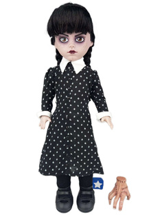 Фигурка Mezco Уэнздей с Вещью семейка Аддамс Wednesday Addams Family подвижная 26,5 см