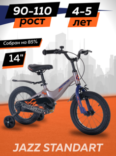 Велосипед детский двухколесный Maxiscoo JAZZ Стандарт 14 2024 Серый Жемчуг Z-MSC-J1435