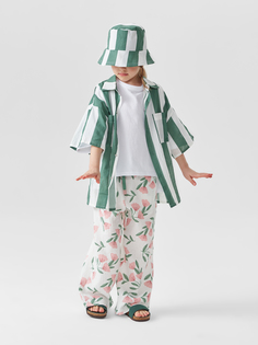 Рубашка детская Happy Baby 88116, green stripe, 122