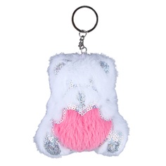 Мягкая игрушка Медведь с сердцем, на брелоке, 11 см No Brand