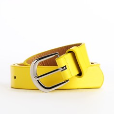 Ремень детский, ширина 2.3 см, пряжка металл, цвет желтый No Brand