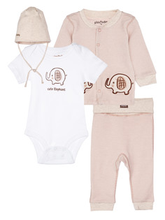 Комплект детский : боди, кофточка, шапочка, штанишки PlayToday 12419027, разноцветный, 74