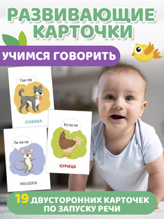 Обучающие карточки Учимся говорить, 12х18 см, 20 двусторонних карточек Проф Пресс