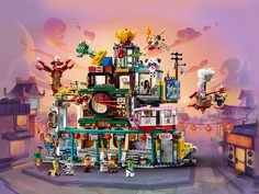 Конструктор Lepin Monkie Kid Город Фонарей с фигурками, 2187 дет