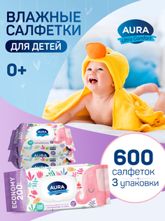 Влажные Салфетки Детские Aura Ultra Comfort 0+ 100х6шт