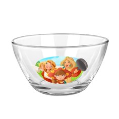 Салатник Три Богатыря, Дизайн 2, 11 см, стекло ND Play