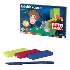 Пластилин ErichKrause Приключения Пети и Волка 18 цветов со стеком, 270 г 61073