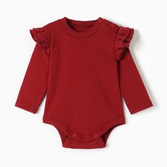 Боди детское Крошка Я Cherry Red рюши, вишневый, 62