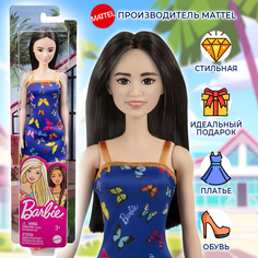 Кукла Барби серия Супер стиль Barbie Fashionistas в синем платье с бабочками