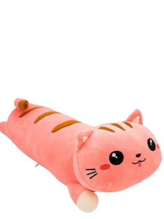 Кот батон мягкая игрушка 70 см, розовый No Brand