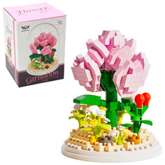 Конструктор Menggao 1317A Цветы в колбе Гвоздика 288 деталей