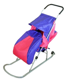 Санки-коляска «Вятские сани» Вятич-8ПК Люкс+ фиолетово-розовые