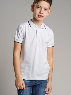 Поло детское School by PlayToday 22011020, белый, 140