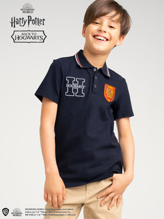 Сорочка трикотажная с воротником поло для мальчиков PlayToday, черный, 134