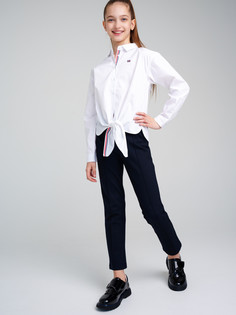 Блузка текстильная для девочек PlayToday, белый, 170