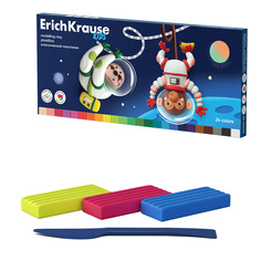 Пластилин классический ErichKrause Kids Space Animals 24 цвета, в коробке 24 шт 61335