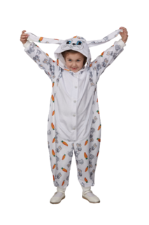 Карнавальное кигуруми серой зайки 134 Батик