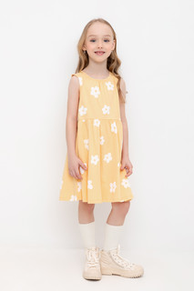 Платье детское CROCKID М 2618-7, абрикосовый щербет, цветы, 134
