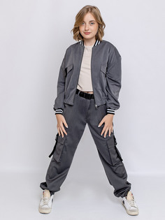 Бомбер детский Batik 046 ш24, серый меланж, 140 Батик