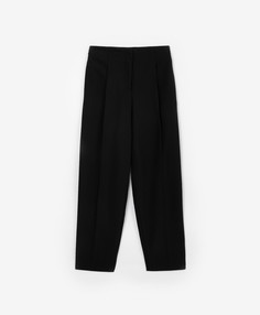 Брюки текстильные зауженные чёрные для девочки Gulliver (152)