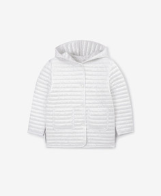 Куртка стеганая с капюшоном белая для девочек Gulliver (122)