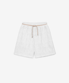 Шорты махровые с фактурным геометрическим рисунком белые для девочки Gulliver (152)