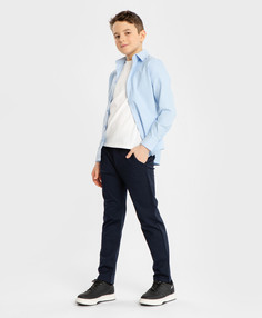 Сорочка прямая с длинным рукавом голубая Button Blue (122)