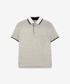 Поло с коротким рукавом из пике серое для мальчика Gulliver (164)