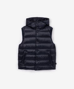 Жилет стёганый из плащовки чёрный для мальчика Gulliver (128)