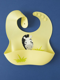 Нагрудник для кормления силиконовый Baby Nice 23х31 Зебра желтый