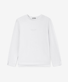 Лонгслив с отделкой стразами белый для девочки Gulliver (140)