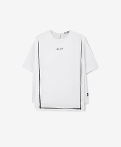 Футболка с отлетными деталями из тонкого текстиля белая для девочки Gulliver (146)