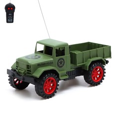 Радиоуправляемая машинка Автоград Грузовик Военный, работает от батареек, цвет зелёный