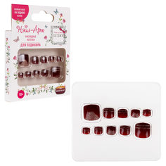 Накладные ногти для педикюра Lukky Нэйл-Арт наб Pedicure style 12 Golden Velvet