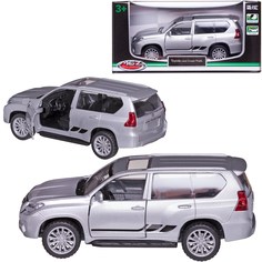 Машинка MSZ серия 1:43 Land Cruiser Prado серебристая, инерционная, двери открываются