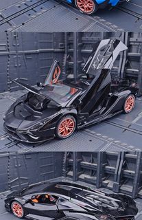 Машинка Ламборджини Sian FKP 37 Карандашофф инерционная металлическая 22 см черная