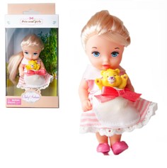 Кукла-мини Baby Ardana серия Питомец блондинка с желтым мишкой 11 см A593/желтыймишка Junfa Toys