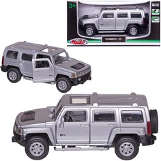 Машинка MSZ серия 1:43 Hummer H3 цвет серебристая, инерционная, двери открываются