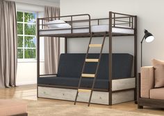 Двухъярусная кровать-диван 4 сезона 126x190 Дакар 2 Коричневый