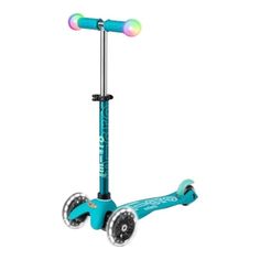Самокат городской для детей от 2 до 5 лет аква Mini Micro Deluxe Magic Led