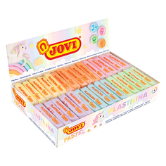Пластилин JOVI, брусок 50г, пастельный, ассорти 6цв., (30шт.)
