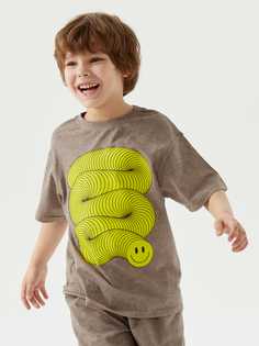 Футболка детская Happy Baby 88211, grey beige (snake), 92