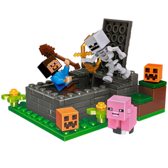 Конструктор JiSi Bricks 834 Мир Майнкрафт Битва в пещере My World 89 деталей