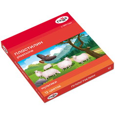 Пластилин Гамма "Мультики", 12 цветов, 240г, со стеком, картон. упаковка (спец.заказ) Gamma