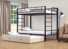 Двухъярусная кровать 4 сезона 120x190 Валенсия 120 Твист выкатная Черный Дуб крафт белый